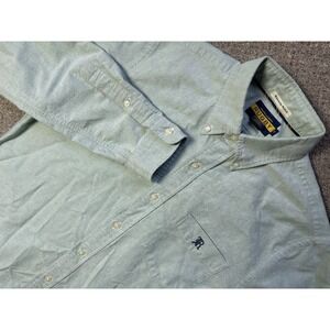 Ralph Lauren Rugby Shirt Mens Medium Green University Oxford Button Down Preppy